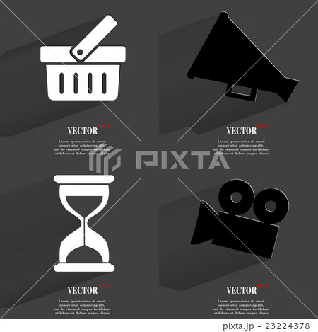 Set of fashionable icons, trending symbols. Flat d Set of fashionable icons, trending symbols. Flat d 23224378