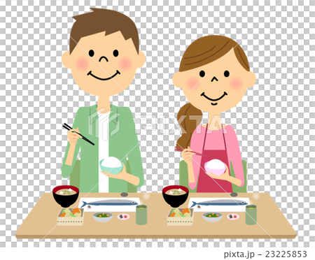 ご飯を食べる若いカップル 23225853