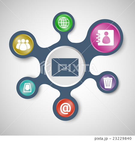 Mail infographic with connected metaballs Mail infographic with connected metaballs 23229840