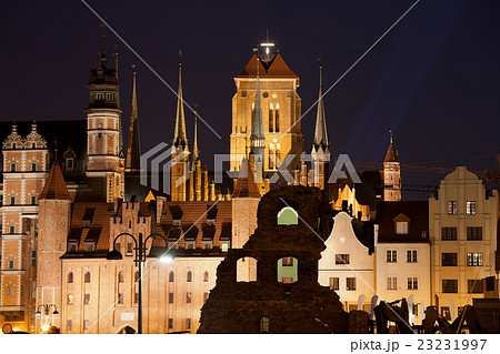 City of Gdansk Old Town Skyline by Night 23231997
