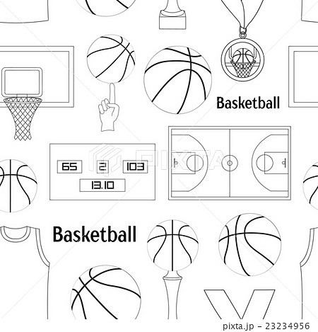 Basketball Icons Patternのイラスト素材