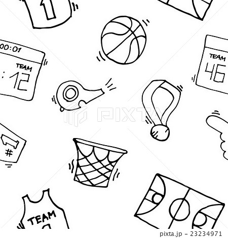 Basketball Elements Patternのイラスト素材