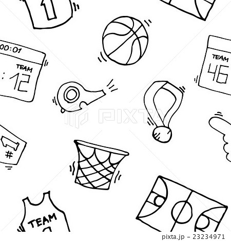 Basketball Elements Pattern Stock Illustration