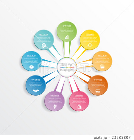 Infographic template business for nine position. 23235807