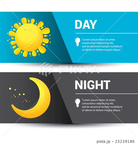 Sun and moon in sky, day and night. Vector Sun and moon in sky, day and night. Vector 23239186