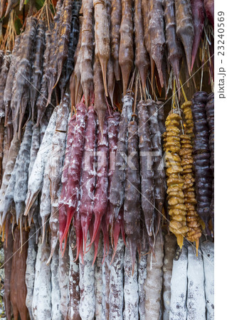 Churchkhela at the street market in Georgia Churchkhela at the street market in Georgia 23240569