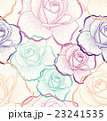 Color outline roses on white seamless pattern 23241535