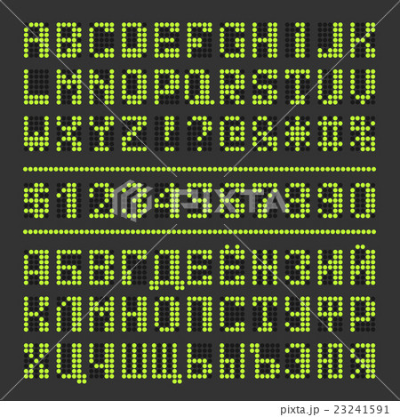 Dotted led font digital letters and numbers 23241591