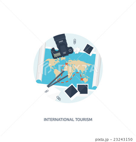 Travel and tourism. Flat style. World, earth map 23243150
