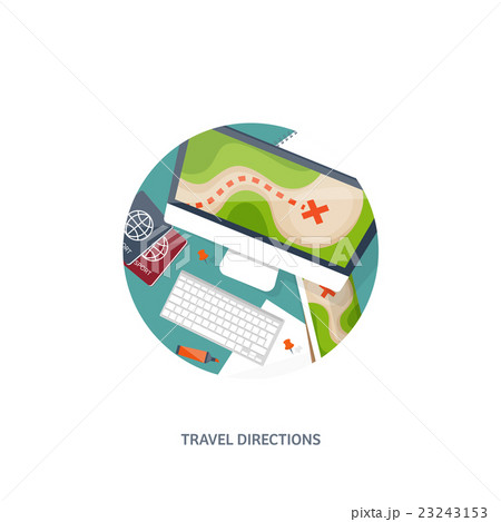 Travel and tourism. Flat style. World, earth map Travel and tourism. Flat style. World, earth map 23243153