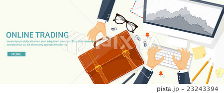 Vector illustration. Flat background. Market trade 23243394