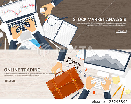 Vector illustration. Flat background. Market trade 23243395