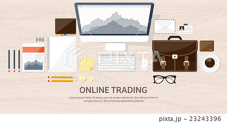Vector illustration. Flat background. Market trade 23243396