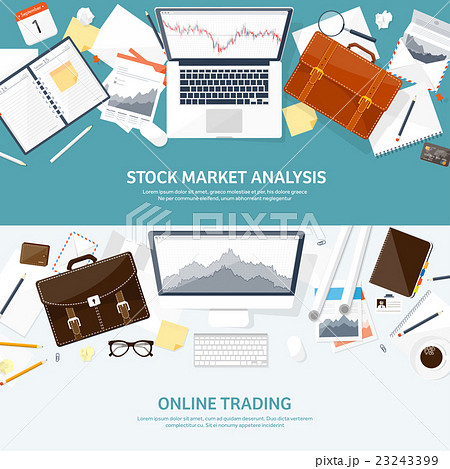 Vector illustration. Flat background. Market trade 23243399