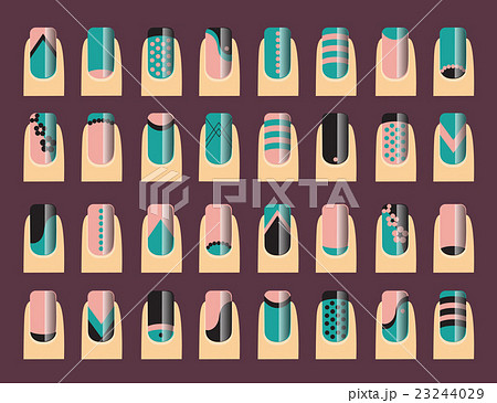 Vector illustration various of nail designs. Vector illustration various of nail designs. 23244029