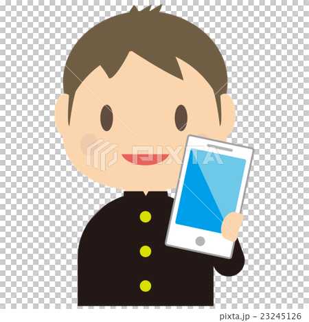 Male student with a smartphone upper body Male student with a smartphone upper body 23245126