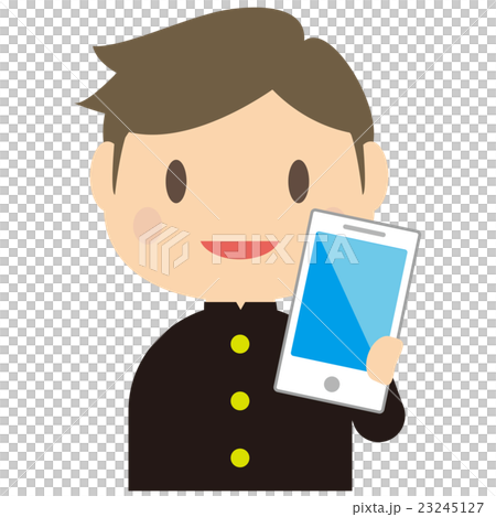 Student with a smartphone upper body Student with a smartphone upper body 23245127