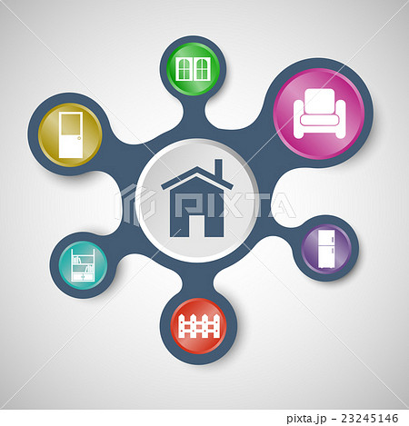 House related infographic with connected metaballs House related infographic with connected metaballs 23245146