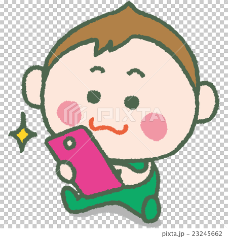 スマホを使う子どものイラスト素材