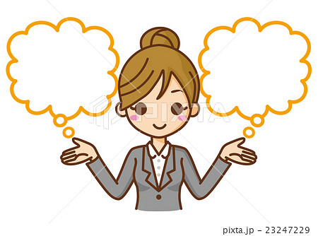 ビジネスウーマン　選択　吹き出し 23247229