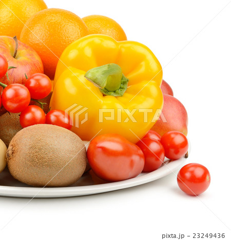 fruits and vegetables isolated on white background fruits and vegetables isolated on white background 23249436