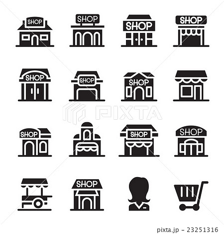 Shop Buildingi Iconのイラスト素材 23251316 Pixta