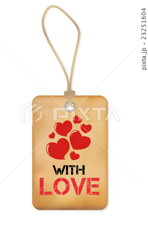 Paper Old Label with Love and Heart Vector 23251604