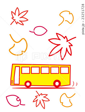 バスで観光 行楽の秋のイラスト素材