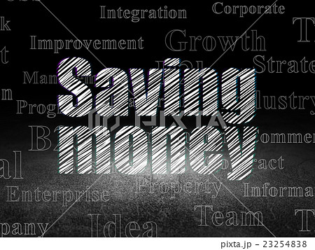 Finance concept: Saving Money in grunge dark room 23254838