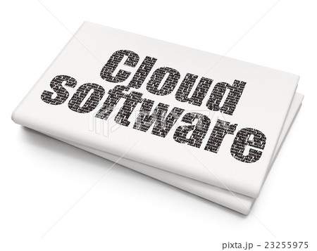 Cloud technology concept: Cloud Software on Blank 23255975