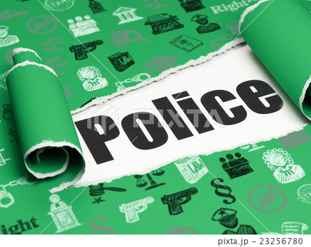 Law concept: black text Police under the piece of 23256780