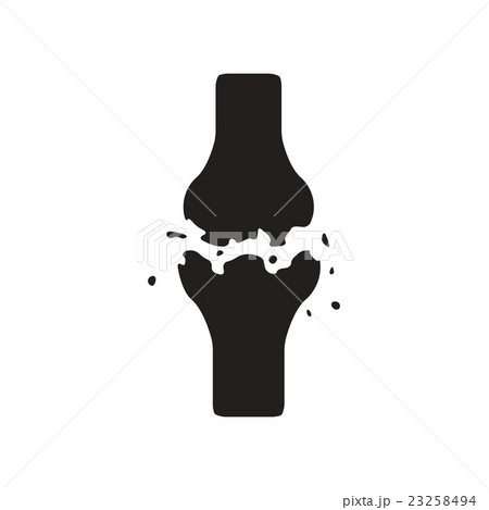 flat icon in black and white style bone fracture  23258494