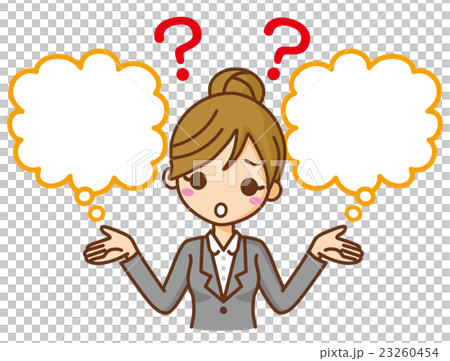 ビジネスウーマン　選択　吹き出し 23260454