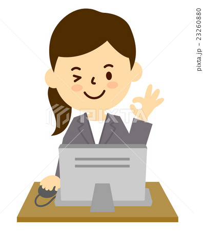 会社員女性デスクワーク 23260880