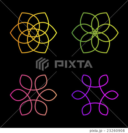 Isolated colorful abstract floral vector logo set Isolated colorful abstract floral vector logo set 23260908
