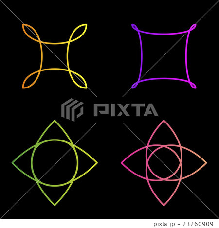 Isolated colorful abstract floral vector logo set Isolated colorful abstract floral vector logo set 23260909