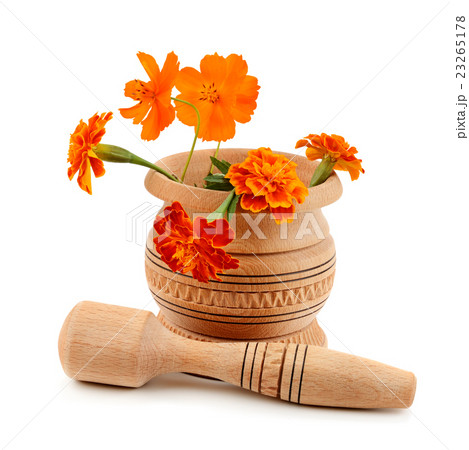 wooden pestle and mortar 23265178