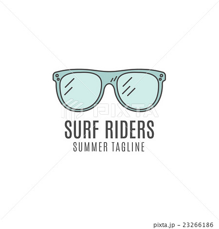 Minimalistic surfing glasses logo concept. Summer 23266186
