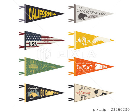 Set of adventure pennants. Vector Pennant explore 23266230