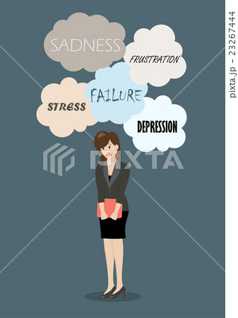 Weeping business woman under a lot of trouble 23267444