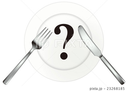 テーブルセット2点_ハの字_文字クエスチョン 23268185