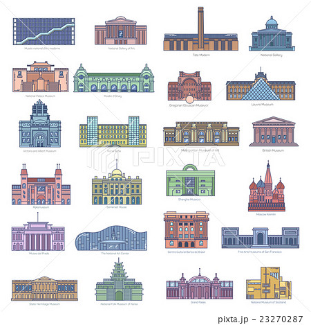 Collection of landmarks for traveling and tourism 23270287