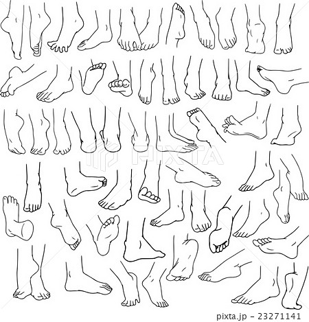 Woman Man Feet Pack Lineart 3のイラスト素材