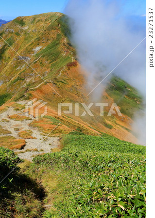 谷川連峰・一ノ倉岳から見る雲湧く茂倉岳 23271537