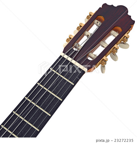 Headstock guitar with tuning-pegs, close view 23272235