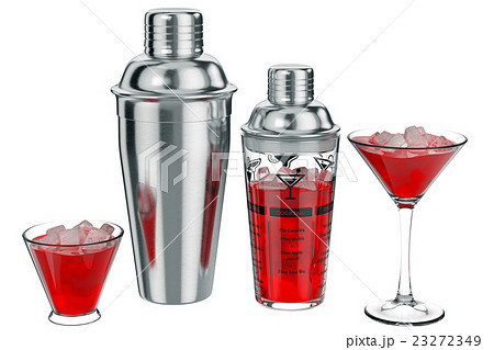 Cocktail shaker ice inside, set 23272349