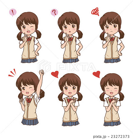 女の子 学生 ポーズのイラスト素材 女の子 学生 ポーズのイラスト素材