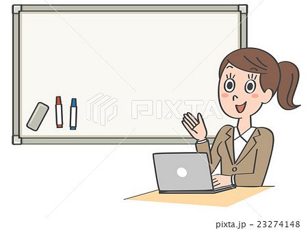 ホワイトボード　スーツ　女性 23274148