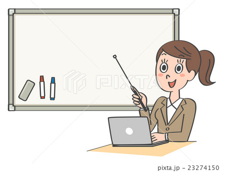 ホワイトボード　女性　PC 23274150