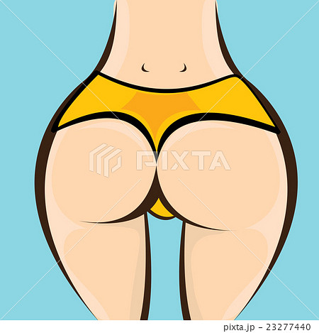 Sexy woman big booty. Vector girl in bikini - Stock Illustration [23277440]  - PIXTA